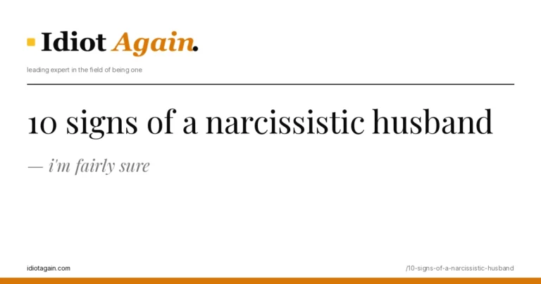 10 signs of a narcissistic husband — and i'm fairly sure 4 signs of a narcissistic husband featured, visualised — flat editorial illustration with yellow highlights, idiotagain.com