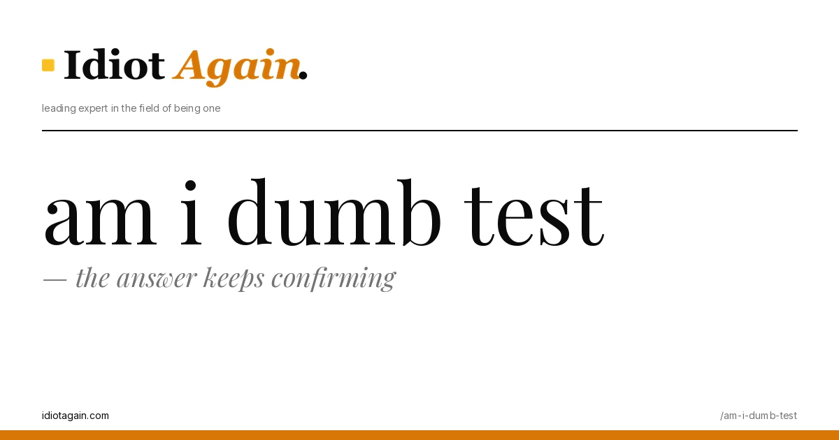 editorial illustration about am i dumb test — yellow and black palette, idiotagain.com style