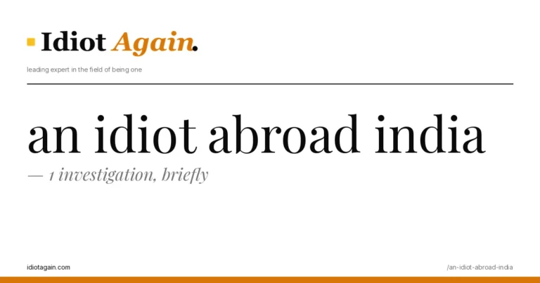 minimalist editorial cover about an idiot abroad india, black ink and yellow tones, idiotagain.com