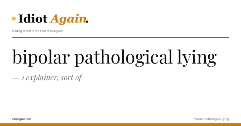 bipolar pathological lying on a yellow background — editorial cover illustration from idiotagain.com
