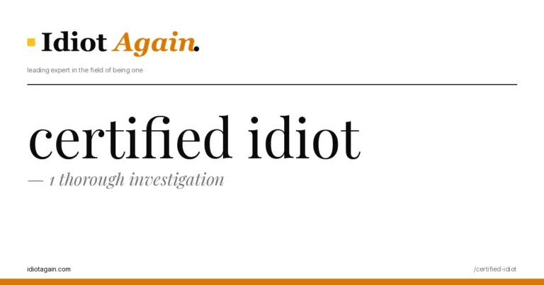 certified idiot, visualised — flat editorial illustration with yellow highlights, idiotagain.com