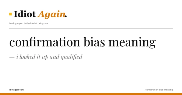 editorial illustration about confirmation bias meaning — yellow and black palette, idiotagain.com style