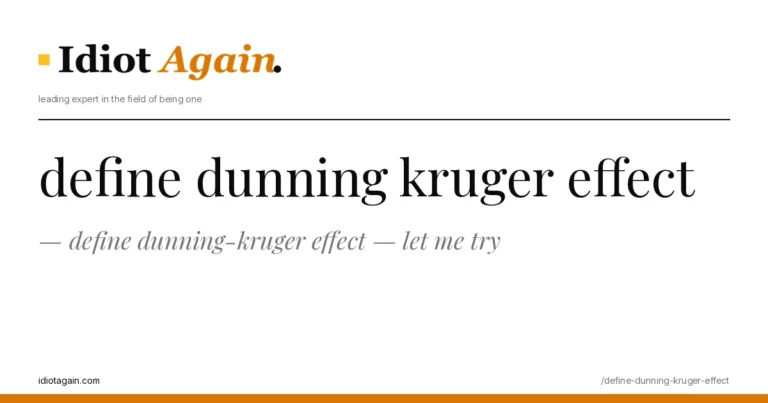editorial illustration about define dunning kruger effect — yellow and black palette, idiotagain.com style