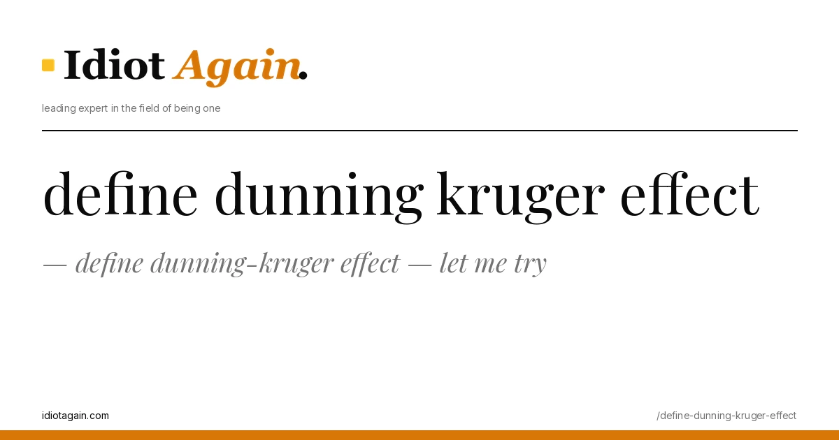 editorial illustration about define dunning kruger effect — yellow and black palette, idiotagain.com style