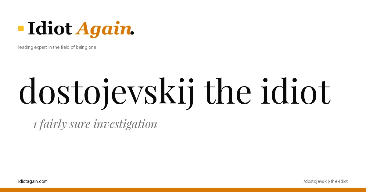 editorial illustration about dostojevskij the idiot — yellow and black palette, idiotagain.com style