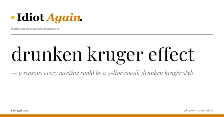 horizontal banner for the drunken kruger effect article, idiotagain editorial style, yellow accent