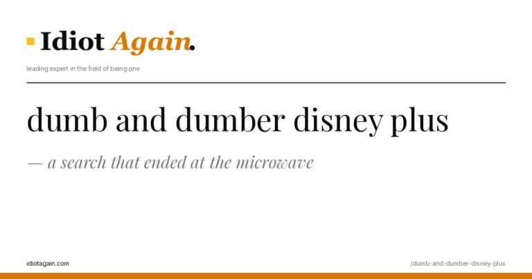 feature illustration for the dumb and dumber disney plus essay on idiotagain.com