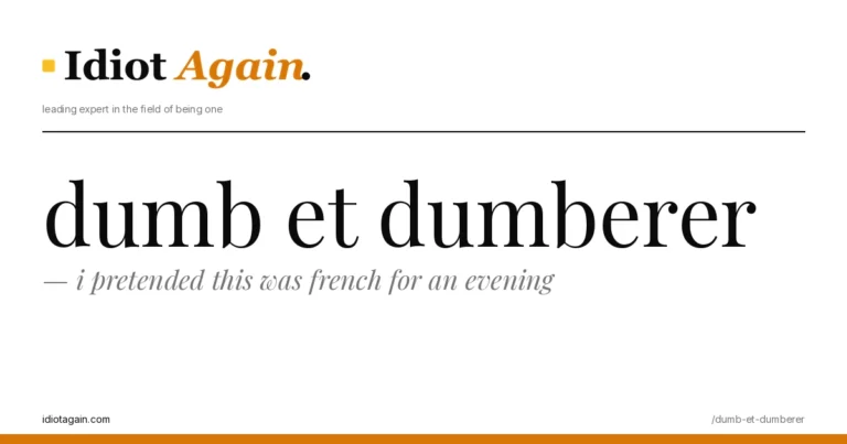 dumb et dumberer, visualised — flat editorial illustration with yellow highlights, idiotagain.com
