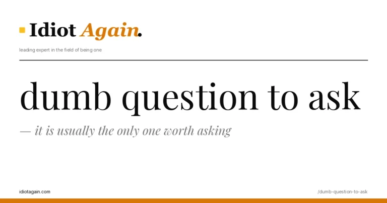 post cover for dumb question to ask: hand-drawn editorial illustration, idiotagain.com palette