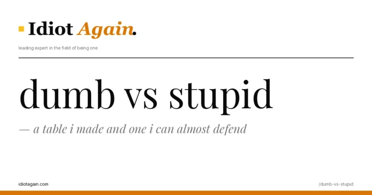 feature illustration for the dumb vs stupid essay on idiotagain.com