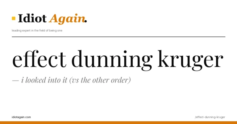 effect dunning kruger on a yellow background — editorial cover illustration from idiotagain.com