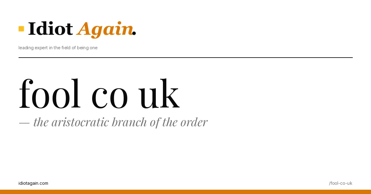 fool co uk on a yellow background — editorial cover illustration from idiotagain.com