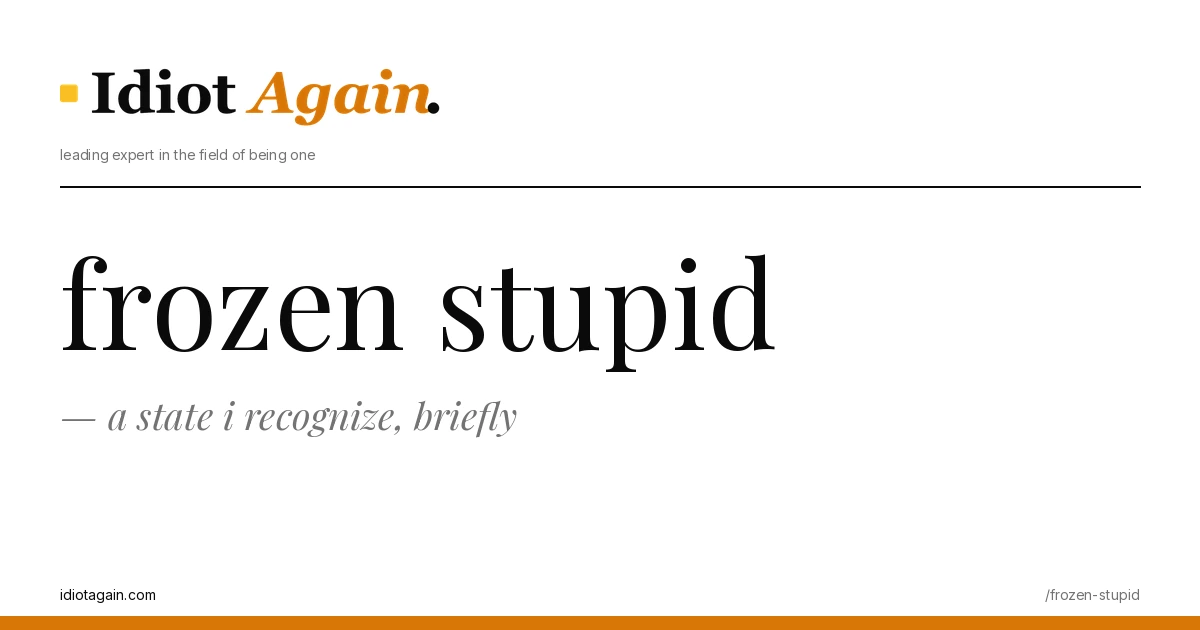 editorial illustration about frozen stupid — yellow and black palette, idiotagain.com style