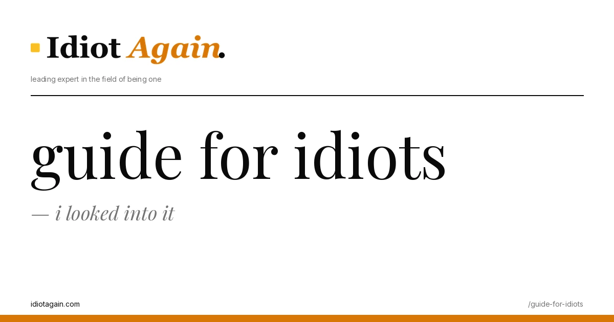 editorial illustration about guide for idiots — yellow and black palette, idiotagain.com style