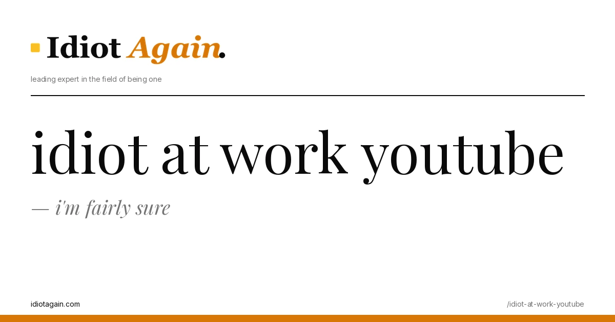 editorial illustration about idiot at work youtube — yellow and black palette, idiotagain.com style