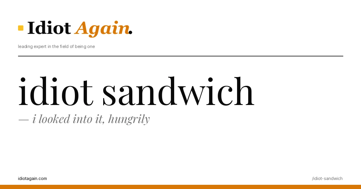 editorial illustration about idiot sandwich — yellow and black palette, idiotagain.com style