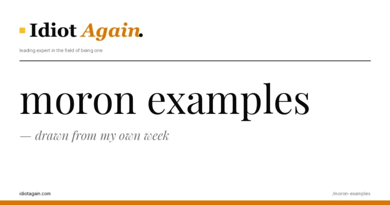 editorial illustration about moron examples — yellow and black palette, idiotagain.com style