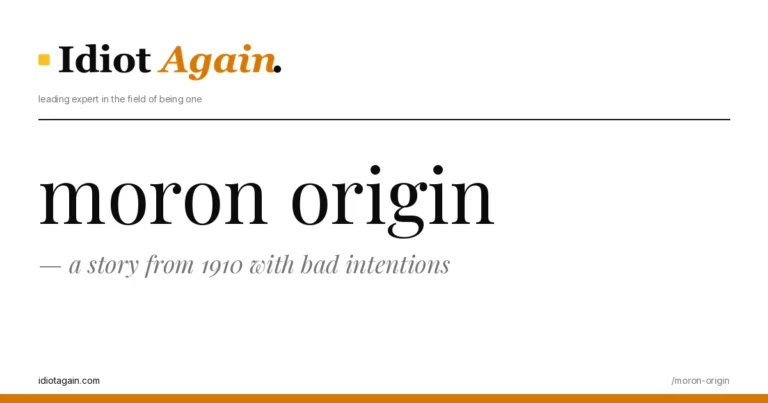 post cover for moron origin: hand-drawn editorial illustration, idiotagain.com palette