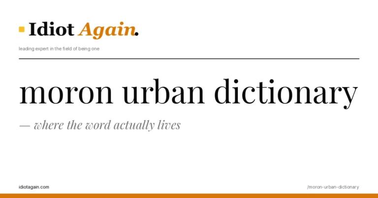 editorial illustration about moron urban dictionary — yellow and black palette, idiotagain.com style