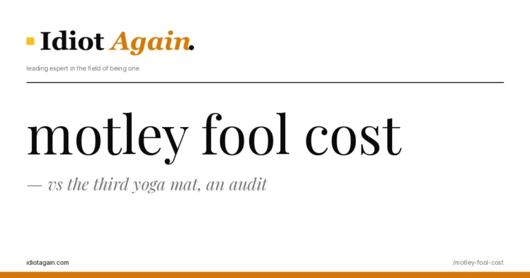 post cover for motley fool cost: hand-drawn editorial illustration, idiotagain.com palette