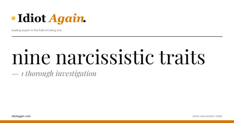 feature illustration for the nine narcissistic traits essay on idiotagain.com