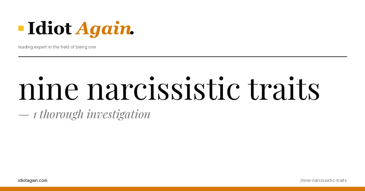 feature illustration for the nine narcissistic traits essay on idiotagain.com