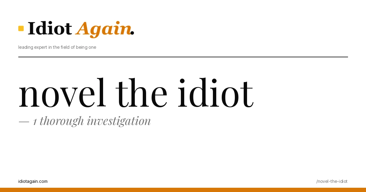 editorial illustration about novel the idiot — yellow and black palette, idiotagain.com style