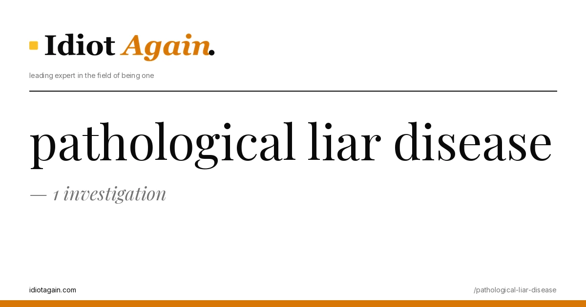 minimalist editorial cover about pathological liar disease, black ink and yellow tones, idiotagain.com