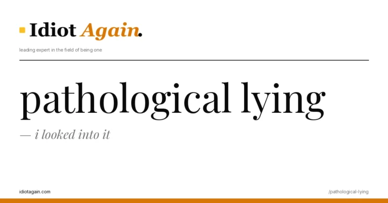 editorial illustration about pathological lying — yellow and black palette, idiotagain.com style