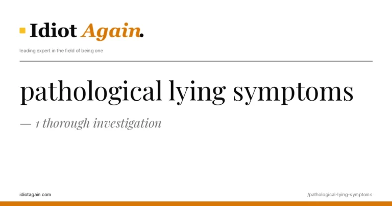 horizontal banner for the pathological lying symptoms article, idiotagain editorial style, yellow accent