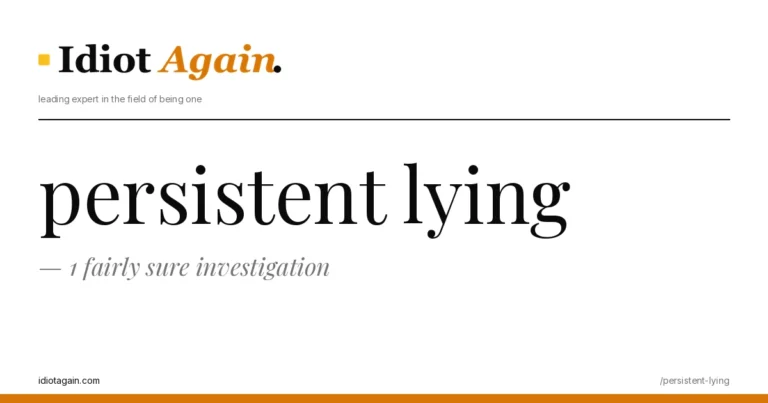post cover for persistent lying: hand-drawn editorial illustration, idiotagain.com palette