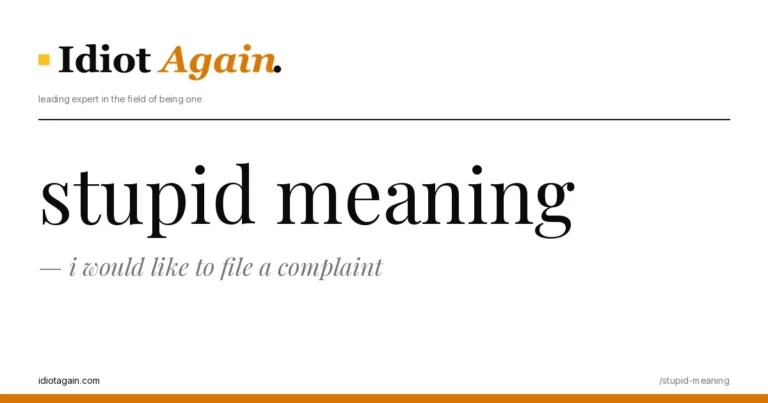post cover for stupid meaning: hand-drawn editorial illustration, idiotagain.com palette