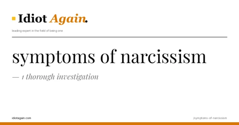 symptoms of narcissism explained in one frame — minimalist yellow-and-black illustration from idiotagain.com