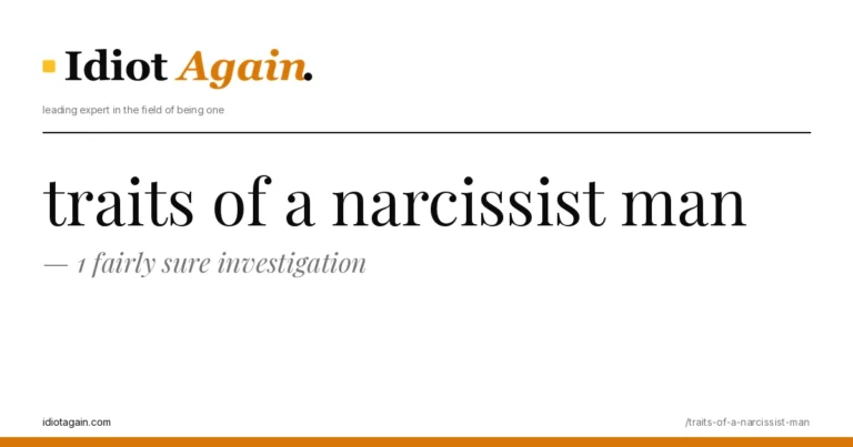 traits of a narcissist man, visualised — flat editorial illustration with yellow highlights, idiotagain.com