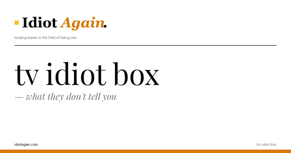 editorial illustration about tv idiot box — yellow and black palette, idiotagain.com style
