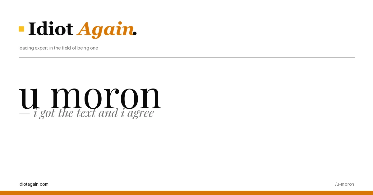 editorial illustration about u moron — yellow and black palette, idiotagain.com style