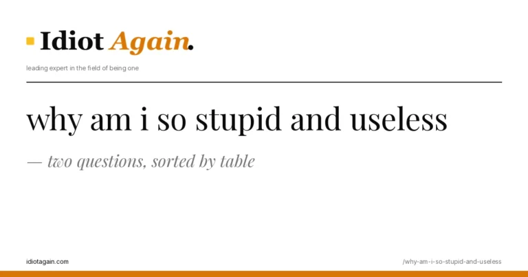 minimalist editorial cover about why am i so stupid and useless, black ink and yellow tones, idiotagain.com